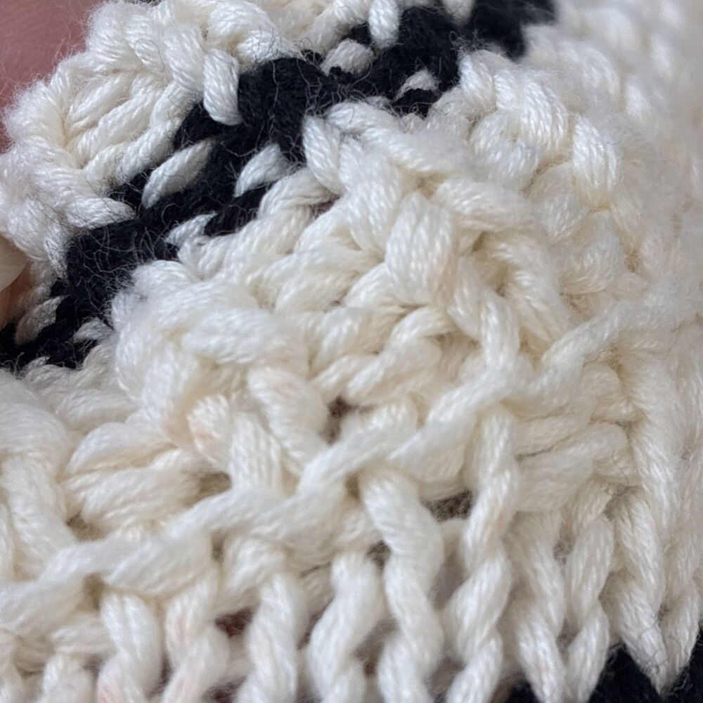 Madewell Cotton Sweater Vest Medium Cream Jet Black Mini Striped Knit Minimalist - Picture 8 of 11